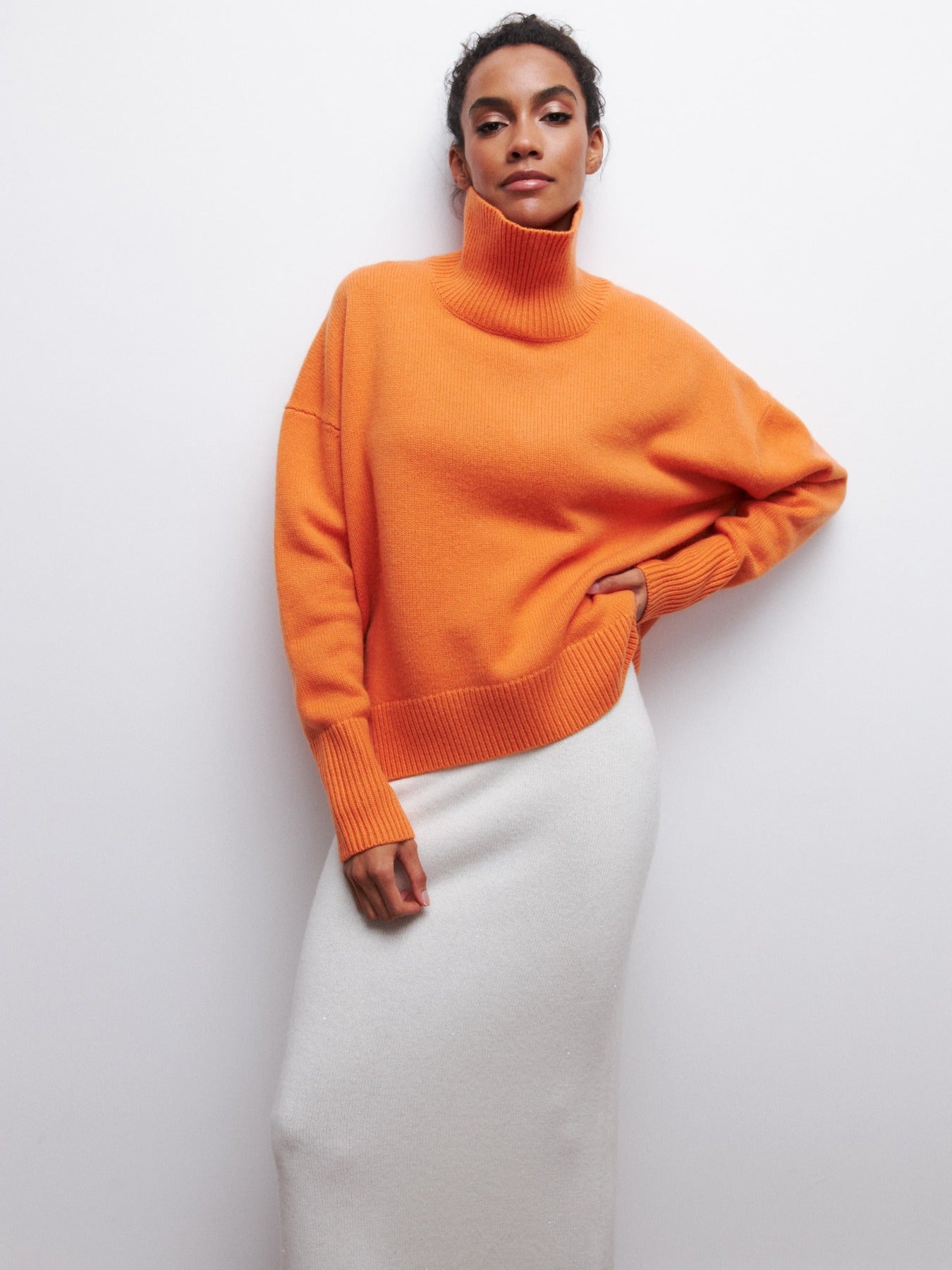 Ivyshape | Loose Turtleneck Long Sleeve Sweater