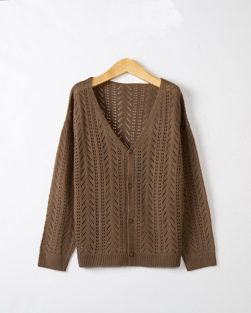 Ivyshape | V-Neck Long Sleeve Buttons Down Sweater