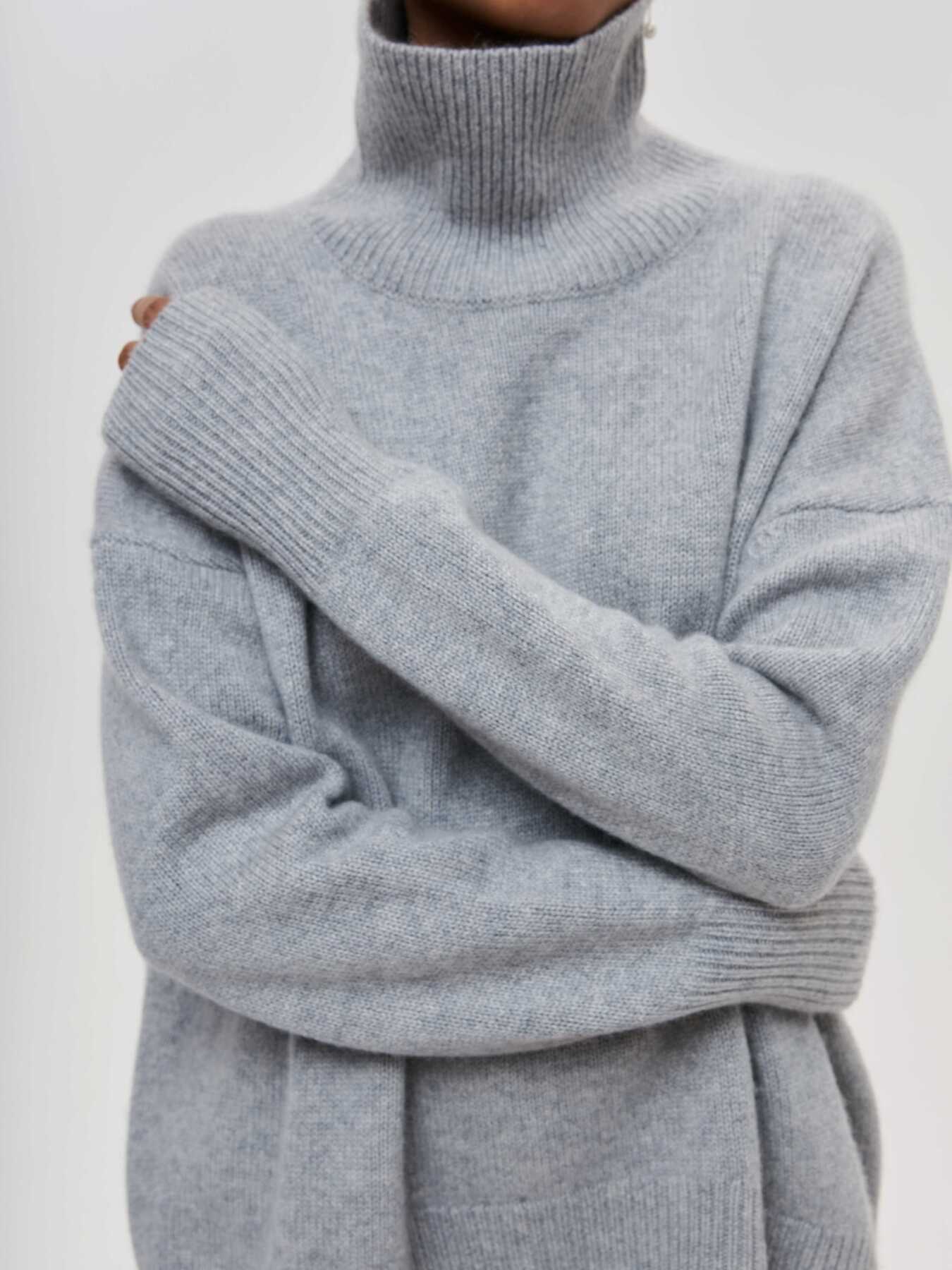 Ivyshape | Loose Turtleneck Long Sleeve Sweater