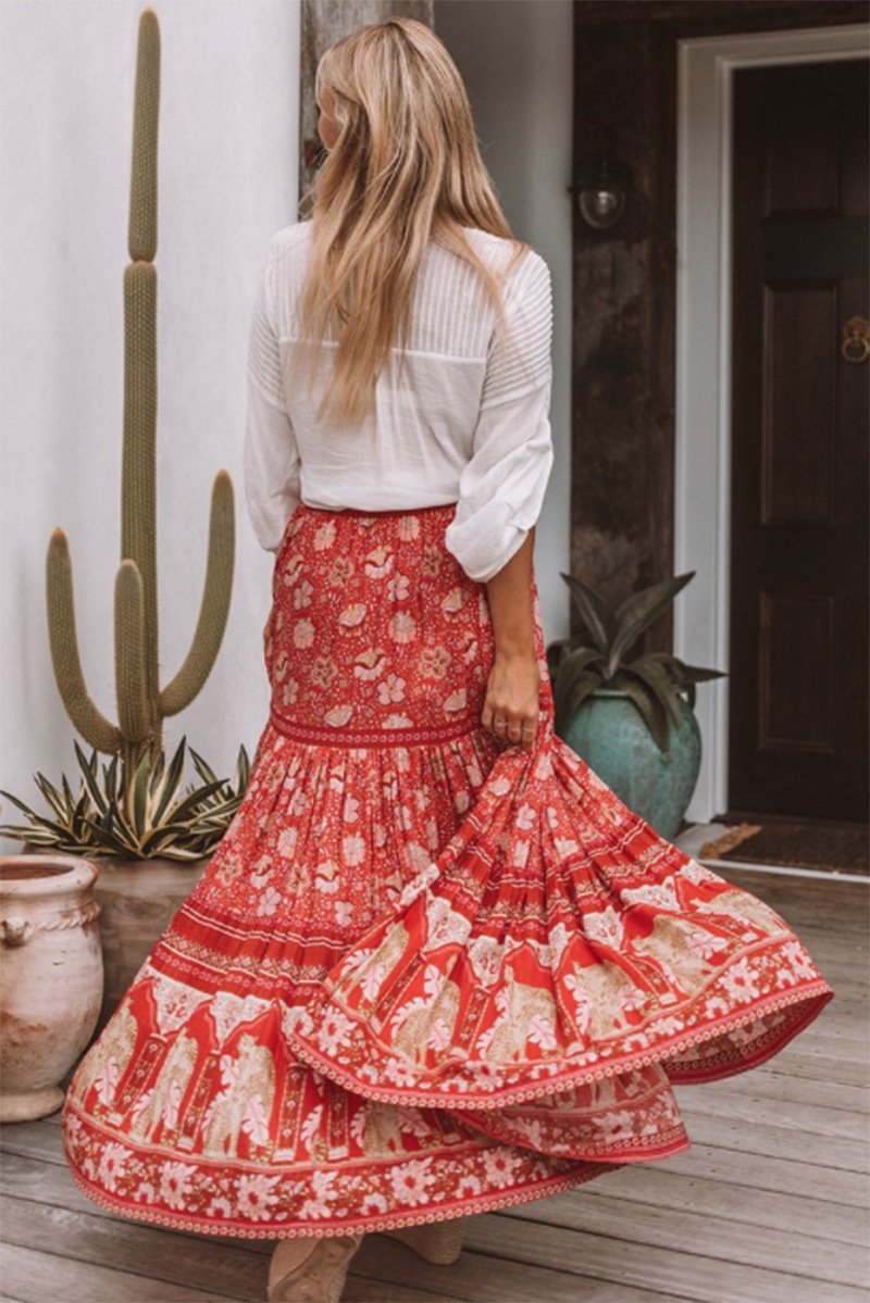 Vintage Floral Beach Holiday Skirt