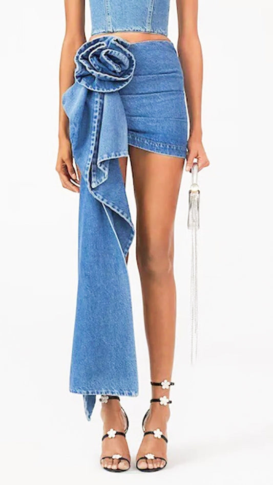 Elaborate Denim Mini Skirt