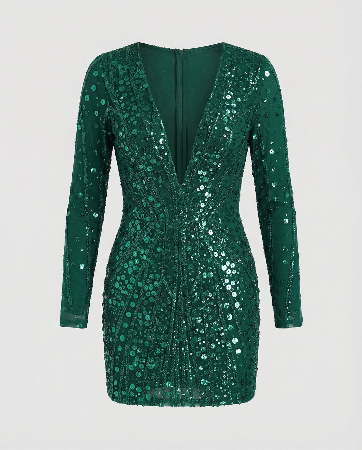 sheer sequin dress with gold-toned embellishment and glamorous statement fit