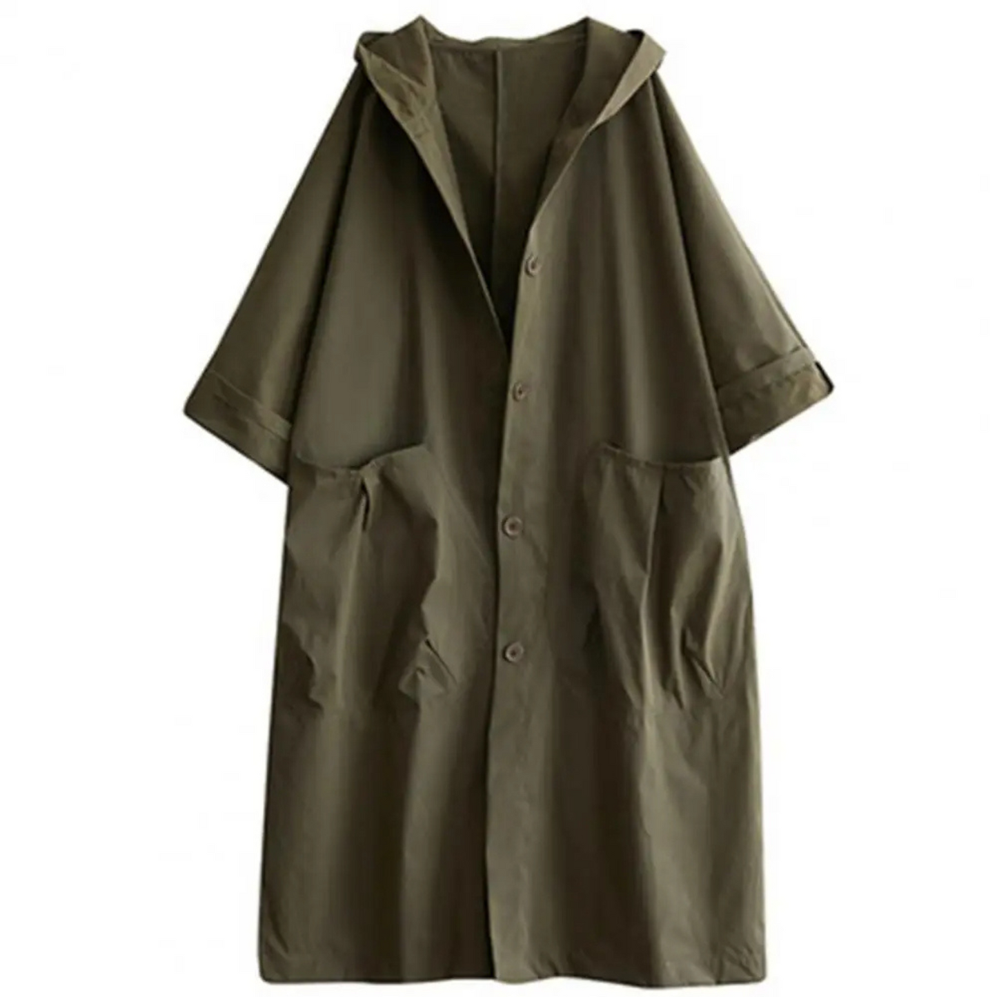 Ivyshape | Oversized Hooded Trench Coat for Women Stylish & Practical