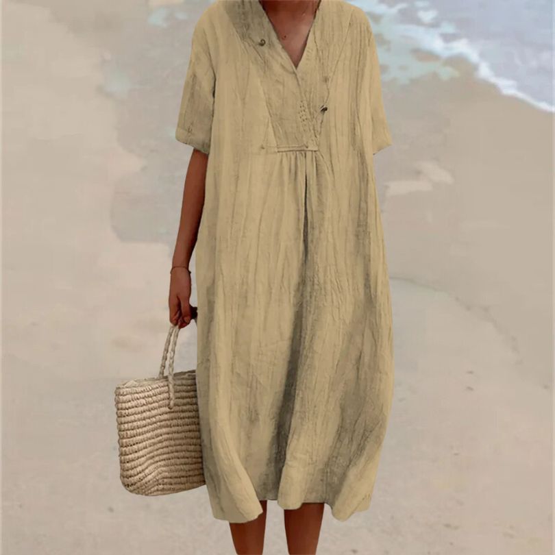 IvyShape | Comfortable dress made of linen