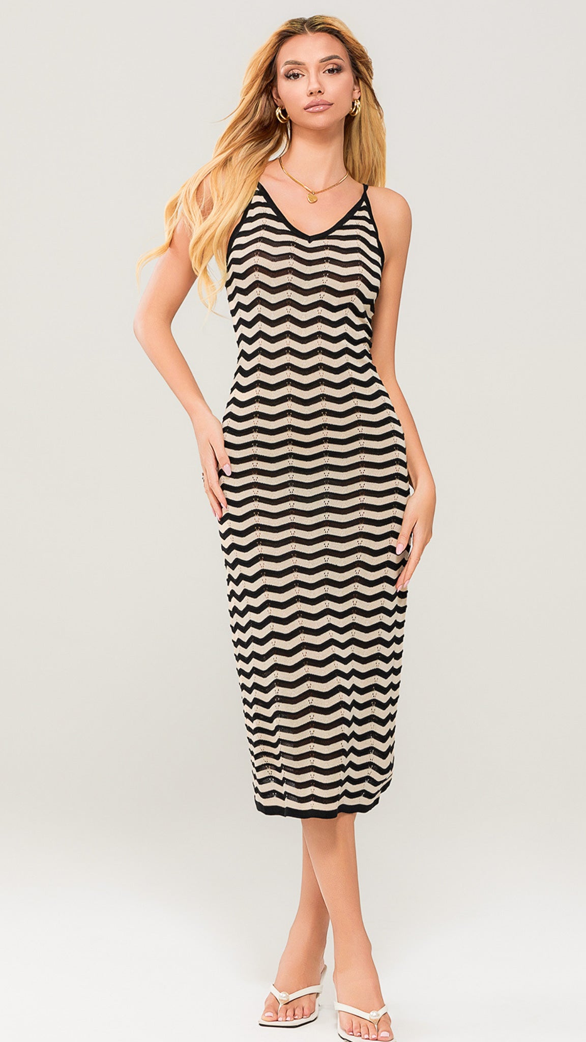 Mid-Back Chevron Dress