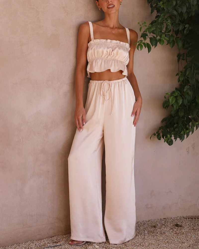 fashion wide-leg two-piece set