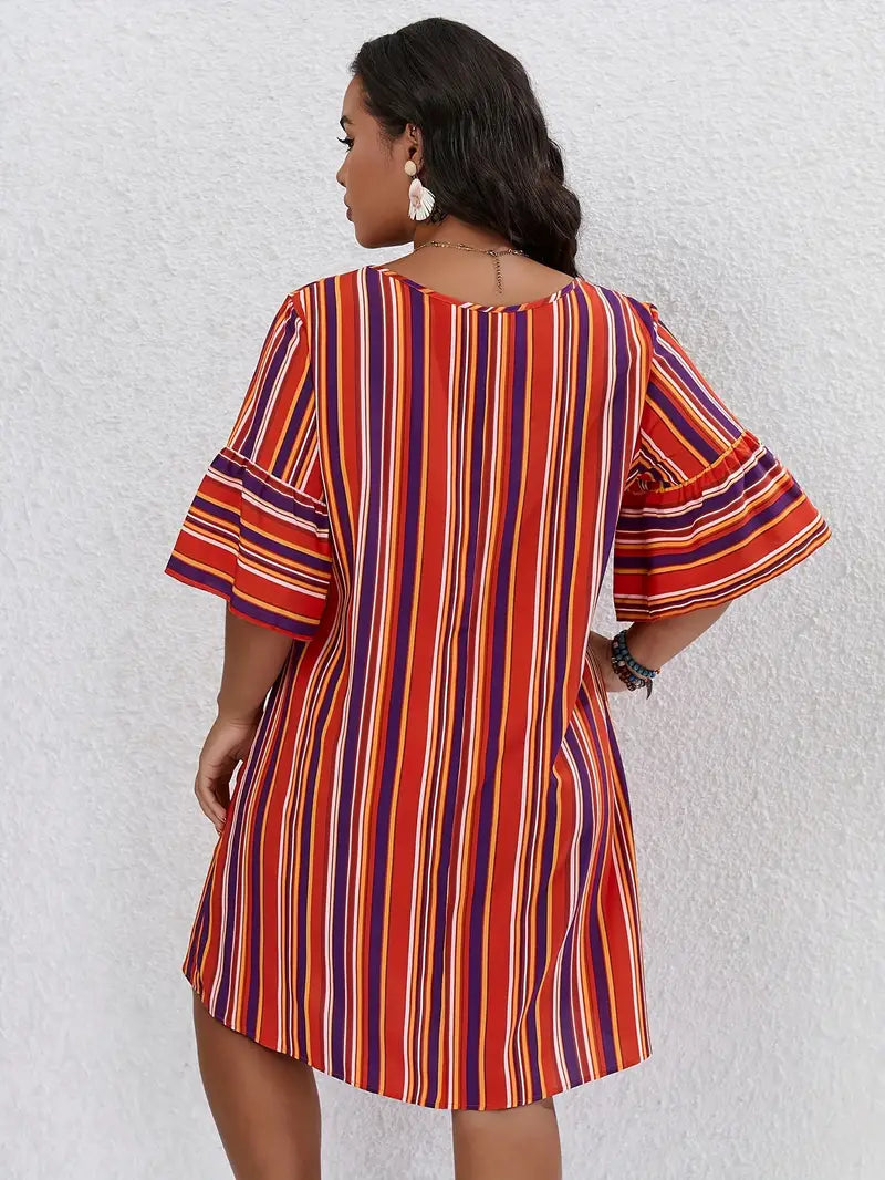 Summer V-Neck Loose Dress | Ideal for Summer