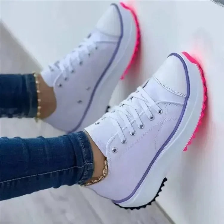 Trendy Platform Lace-Up Sneakers for Women