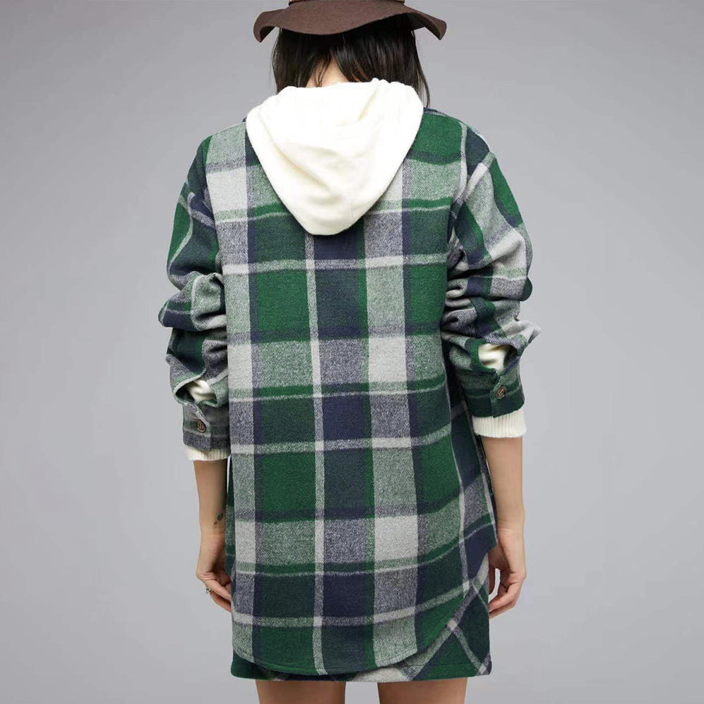 Ivyshape | Plaid Charm Oversized Shirt Jacket