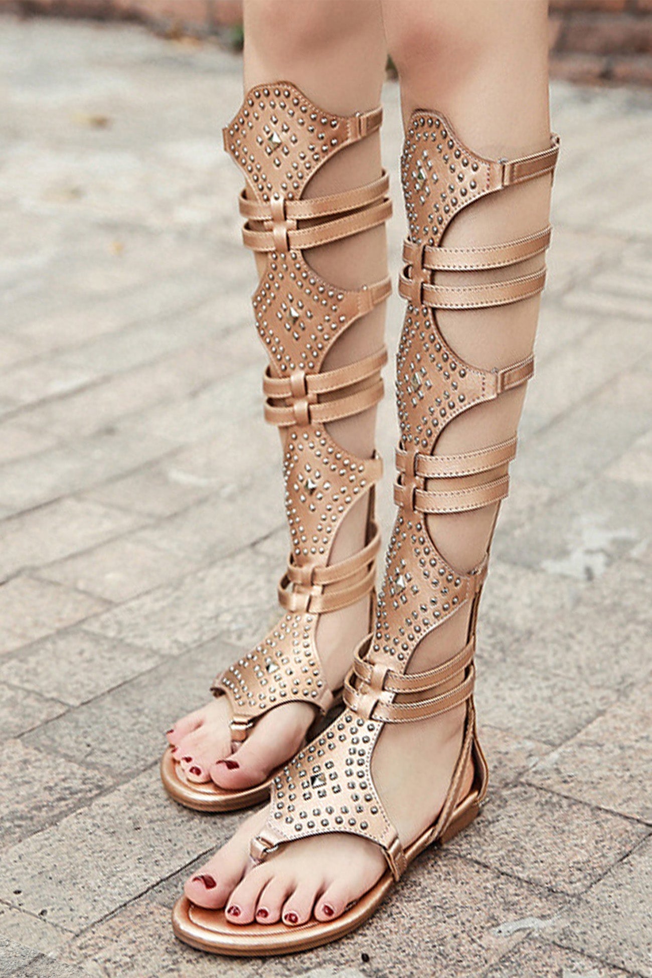 Zipper Gladiator Sandals