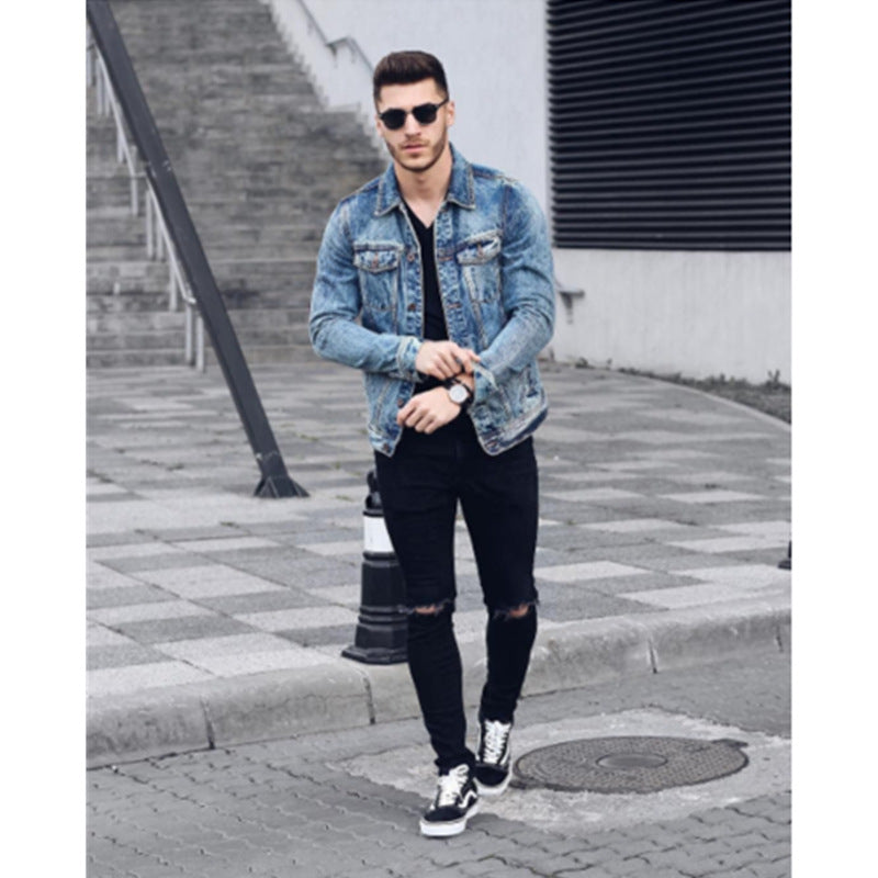 Men's Biker Jacket made of Leather Ivyshape