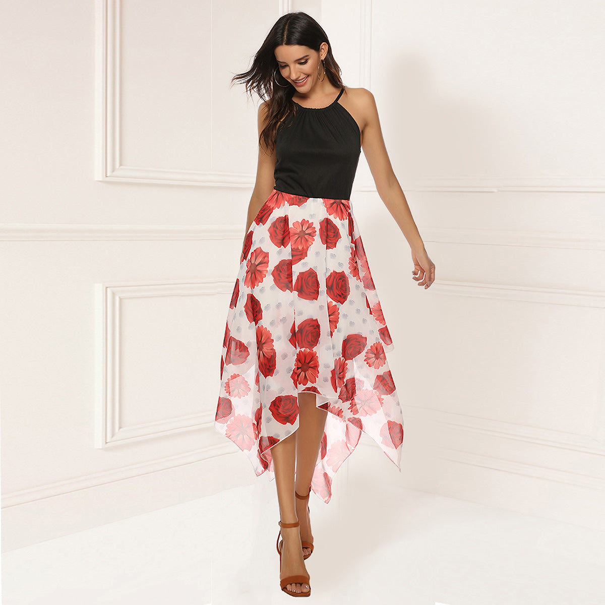 Women's Flower High-Low Dress Ivyshape