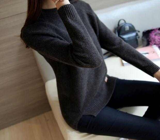 IvyShape | Versatile Korean Casual Long Sleeve Knit Top