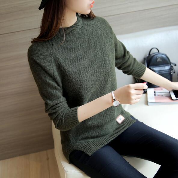 IvyShape | Versatile Korean Casual Long Sleeve Knit Top