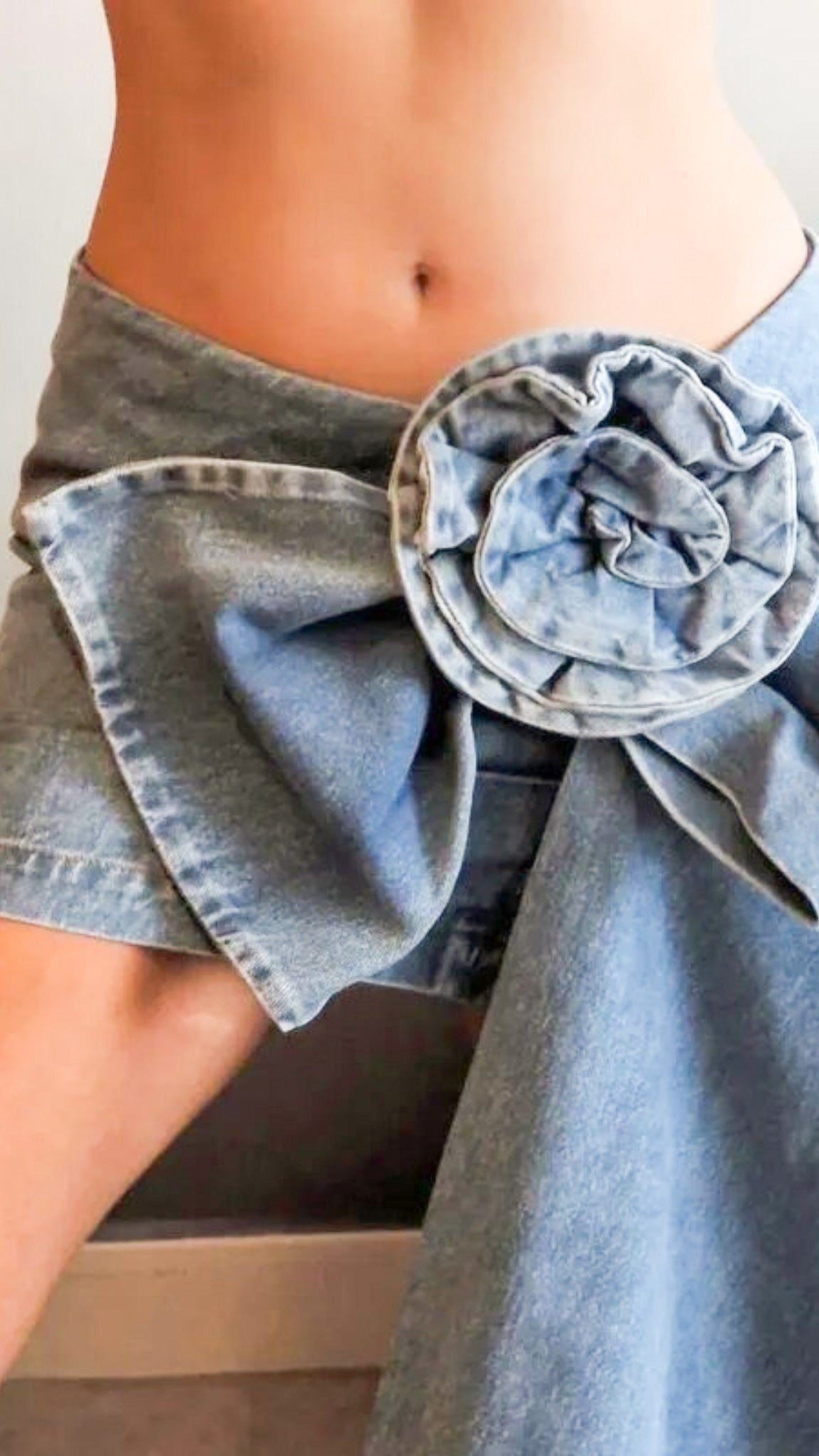 Elaborate Denim Mini Skirt