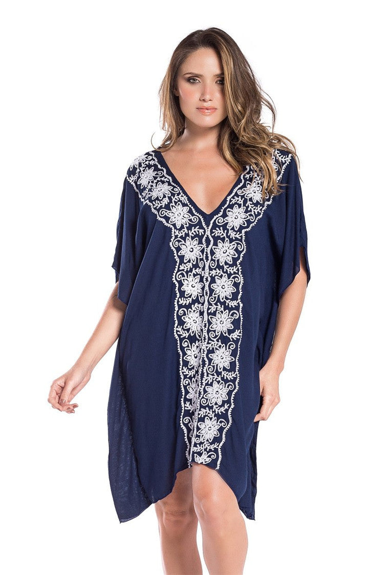Women's beach kaftan with intricate embroidery and airy cut Ivyshape