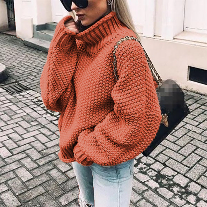 Ivyshape | Solid Long Sleeves Turtleneck Sweater