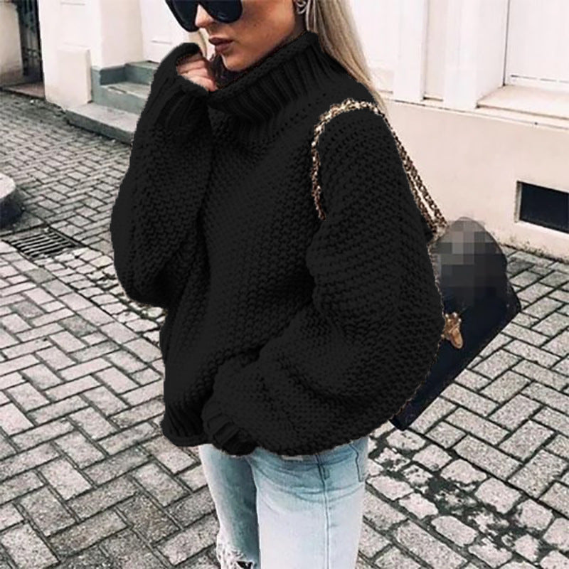 Ivyshape | Solid Long Sleeves Turtleneck Sweater