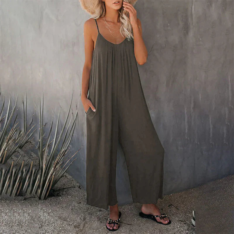 Ivyshape | Loose Sleeveless Stretchy Jumpsuit for Women