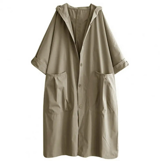 Ivyshape | Oversized Hooded Trench Coat for Women Stylish & Practical