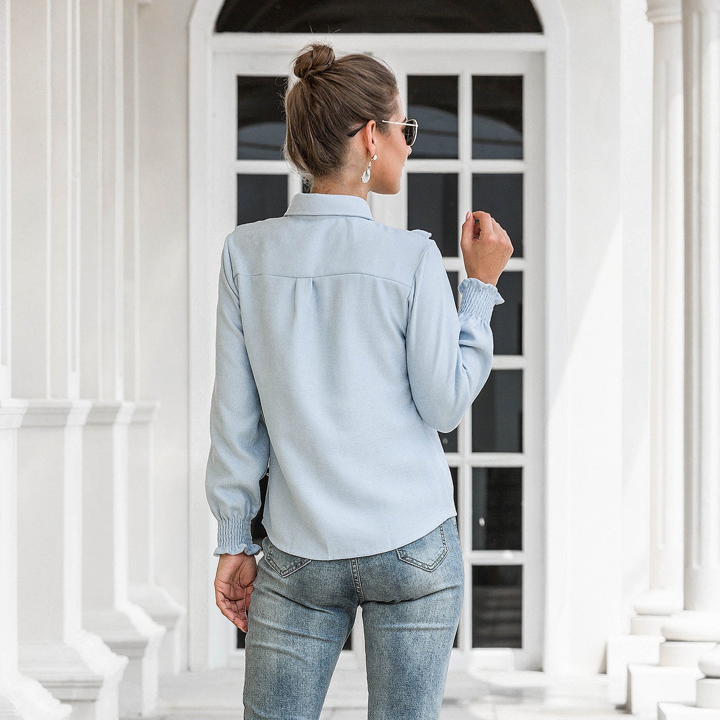 Women’s blouse with ruffle details Ivyshape