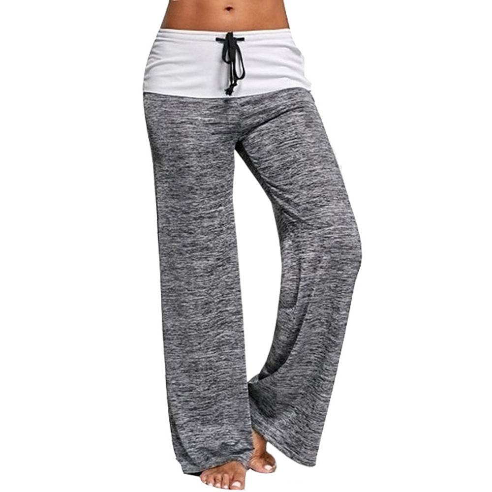 Women's Loose Sports Pants with Elastic Waistband and Drawstring Ivyshape