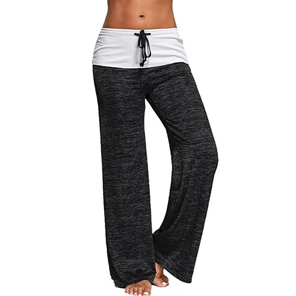 Women's Loose Sports Pants with Elastic Waistband and Drawstring Ivyshape