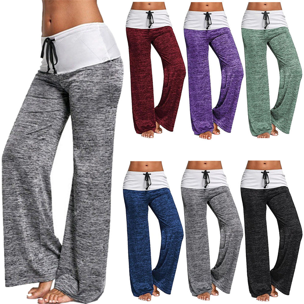 Women's Loose Sports Pants with Elastic Waistband and Drawstring Ivyshape