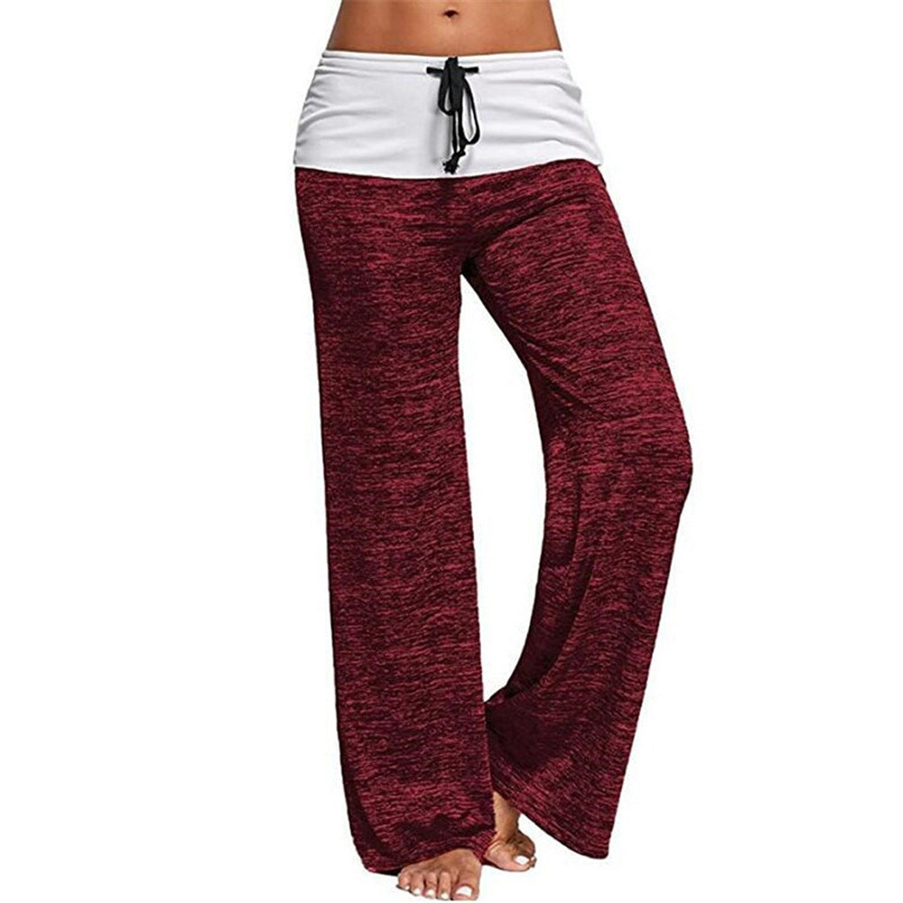 Women's Loose Sports Pants with Elastic Waistband and Drawstring Ivyshape