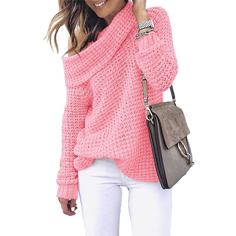Women Stylish Sweater with Off Shoulder Design Ivyshape