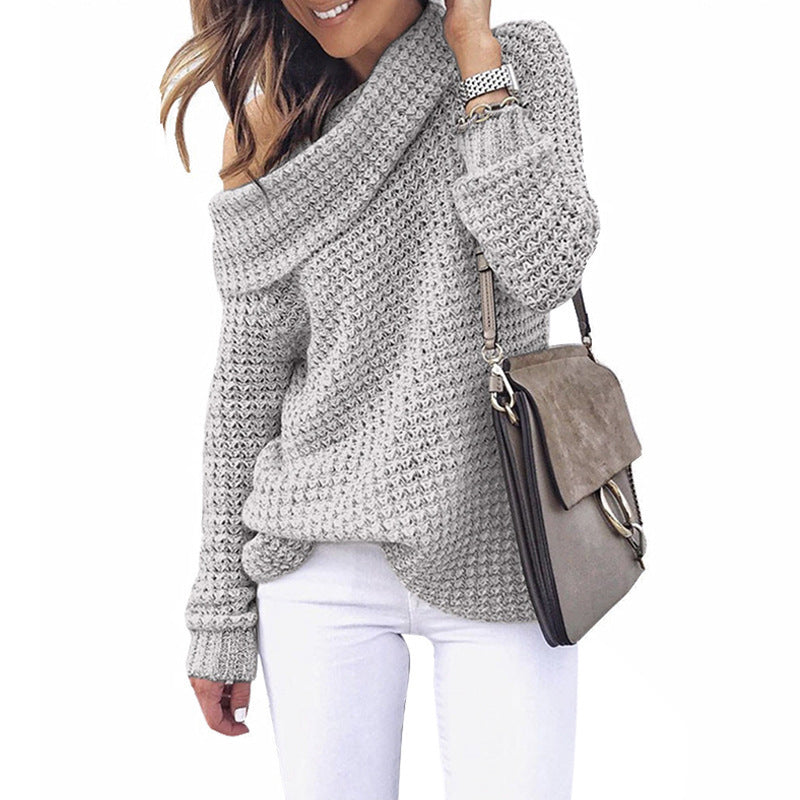 Women Stylish Sweater with Off Shoulder Design Ivyshape