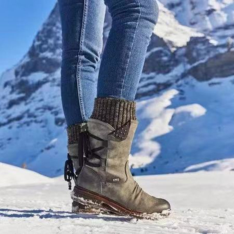 Boots New Women's Boots Autumn and Winter Snow Boots Wool Martin Boots No Use Casual Women's Shoes