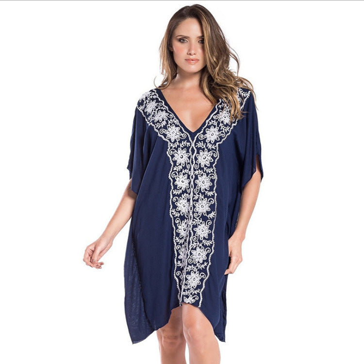 Women's beach kaftan with intricate embroidery and airy cut Ivyshape