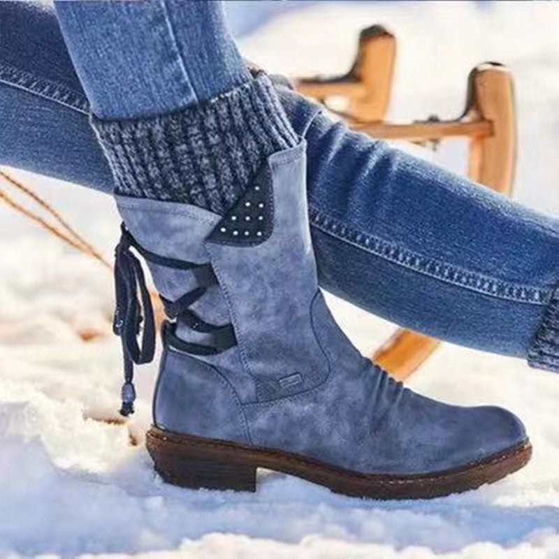 Boots New Women's Boots Autumn and Winter Snow Boots Wool Martin Boots No Use Casual Women's Shoes