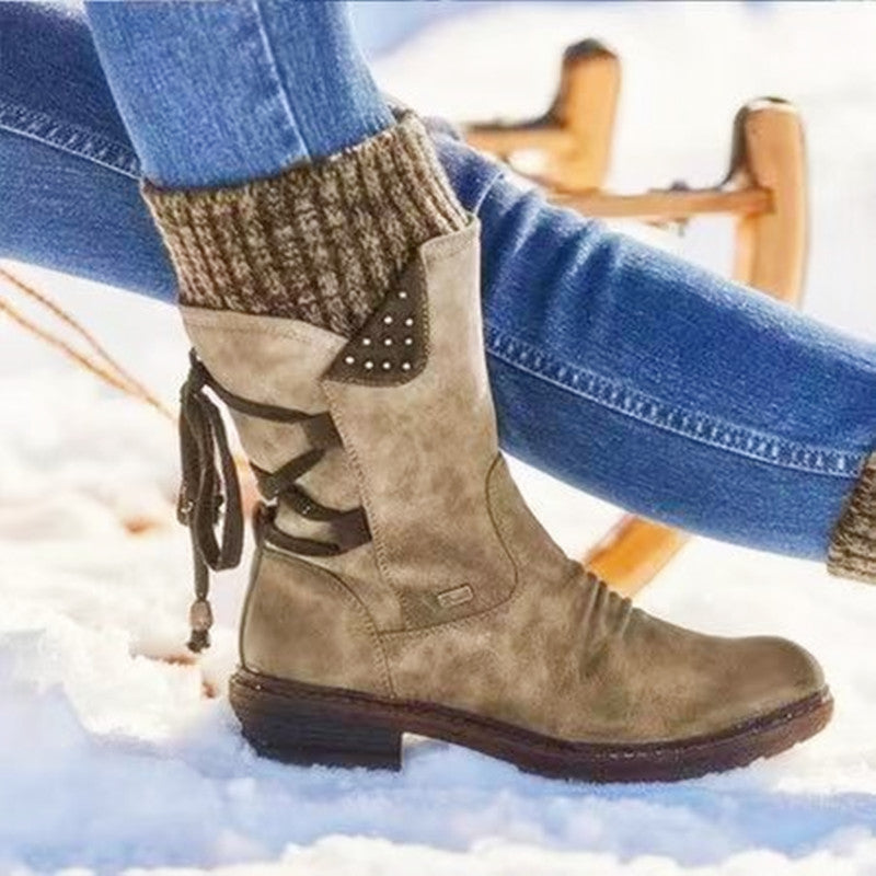 Boots New Women's Boots Autumn and Winter Snow Boots Wool Martin Boots No Use Casual Women's Shoes