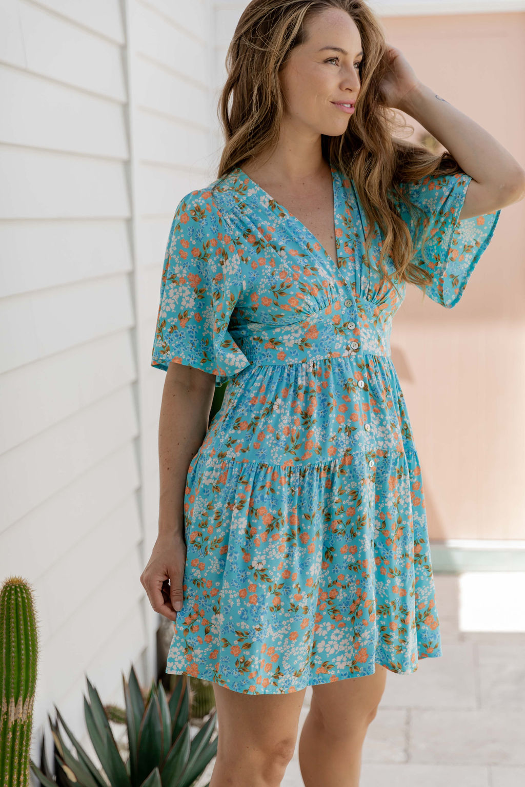 Macy Dress - Celeste Blue