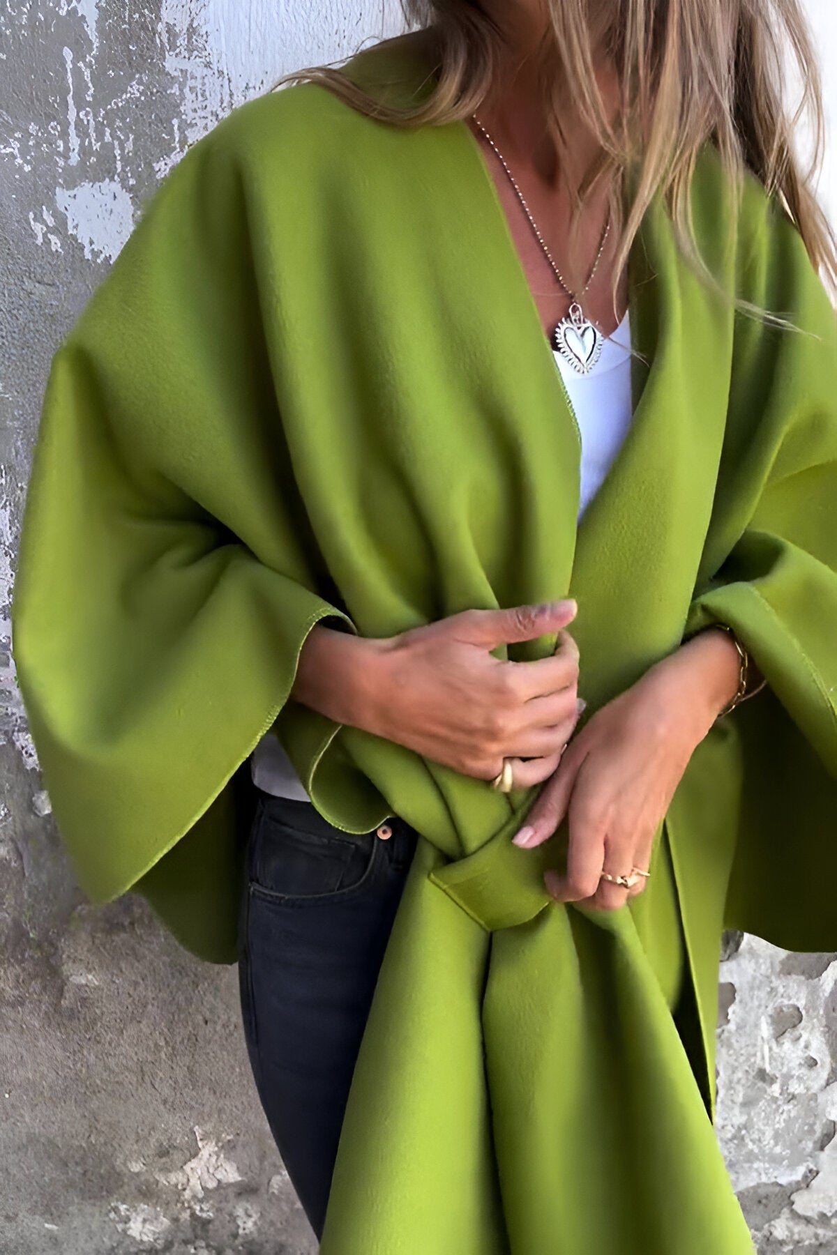 Ivyshape | Chic Loose V Neck Shawl Cape Jacket