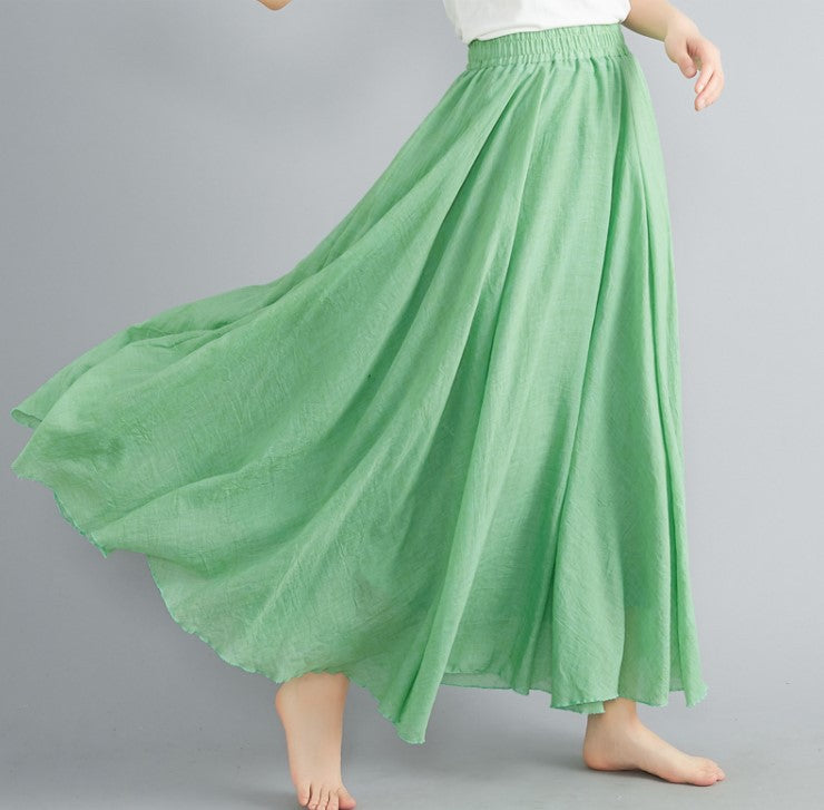 Women's maxi skirt with flowing cut and elastic waistband Ivyshape