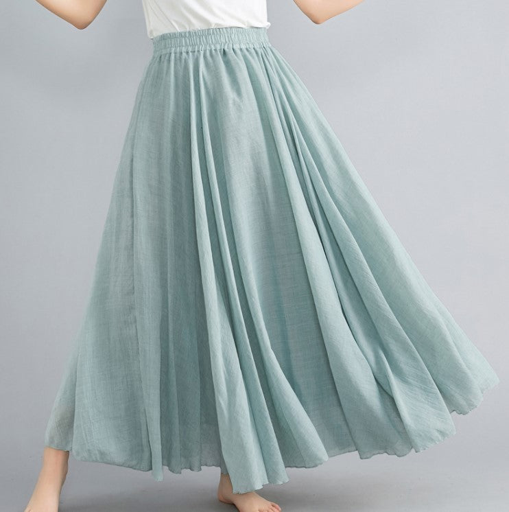 Women's maxi skirt with flowing cut and elastic waistband Ivyshape
