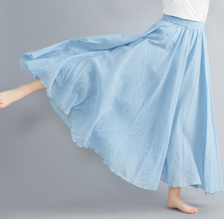 Women's maxi skirt with flowing cut and elastic waistband Ivyshape