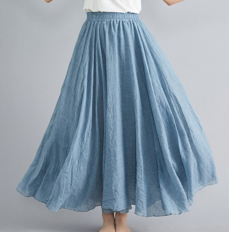 Women's maxi skirt with flowing cut and elastic waistband Ivyshape