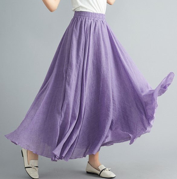 Women's maxi skirt with flowing cut and elastic waistband Ivyshape