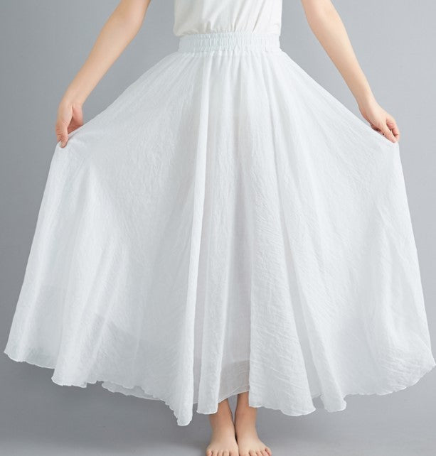 Women's maxi skirt with flowing cut and elastic waistband Ivyshape