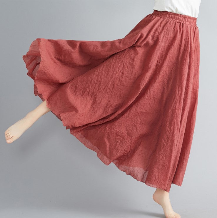 Women's maxi skirt with flowing cut and elastic waistband Ivyshape