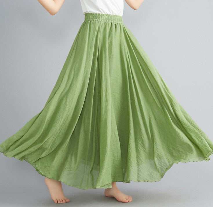 Women's maxi skirt with flowing cut and elastic waistband Ivyshape