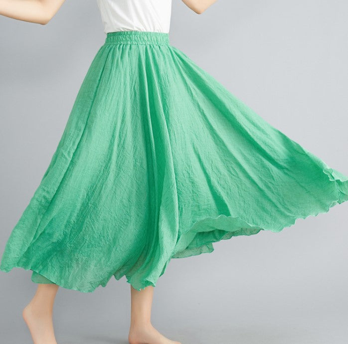 Women's maxi skirt with flowing cut and elastic waistband Ivyshape