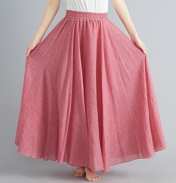 Women's maxi skirt with flowing cut and elastic waistband Ivyshape