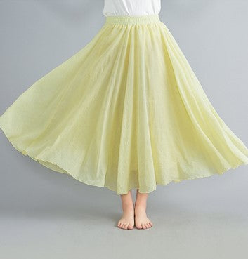 Women's maxi skirt with flowing cut and elastic waistband Ivyshape