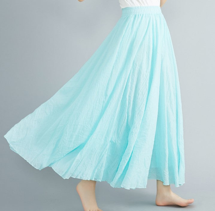 Women's maxi skirt with flowing cut and elastic waistband Ivyshape