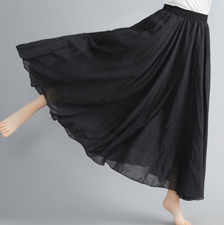 Women's maxi skirt with flowing cut and elastic waistband Ivyshape